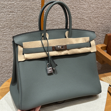 최고퀄 에르메스 올수공 버킨 35 Amande 토고 가죽 은장
