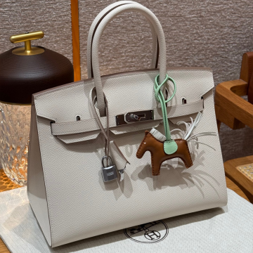 최고퀄 에르메스 올수공 버킨 30 Craie 엡송 가죽 은장