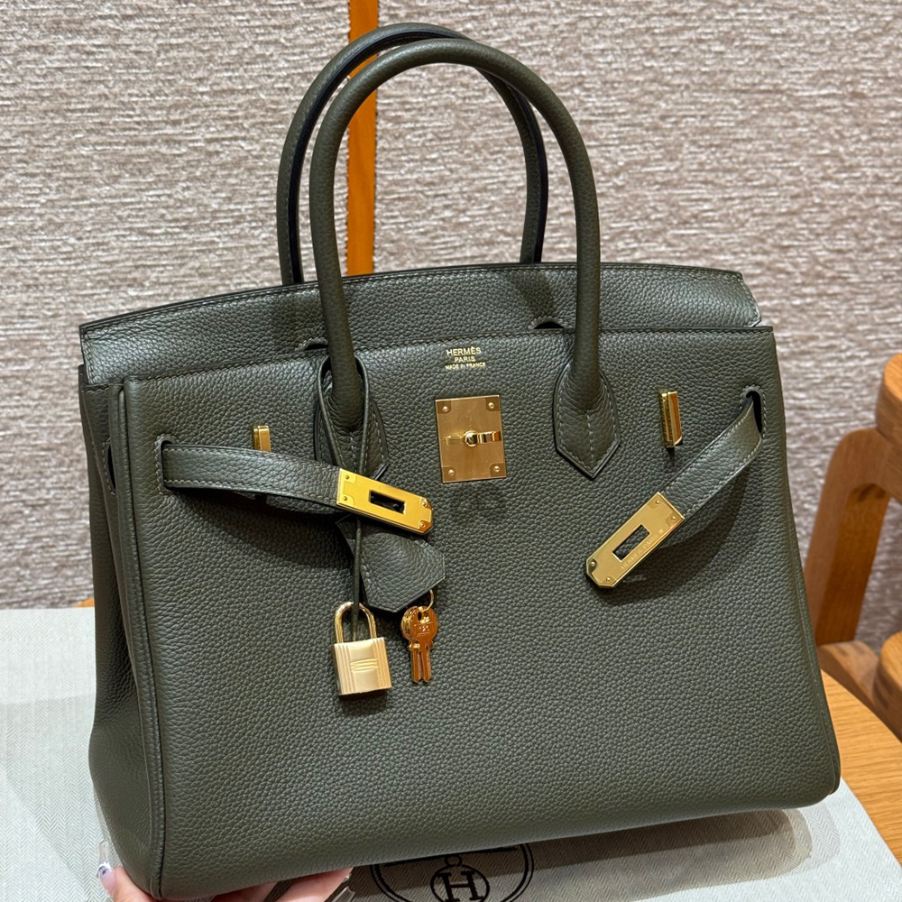최고퀄 에르메스 올수공 버킨 30 Olive Green 토고 가죽 금장
