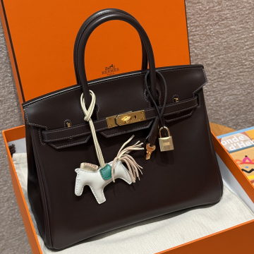 최고퀄 에르메스 올수공 버킨 30 Chocolate 복스 가죽 금장
