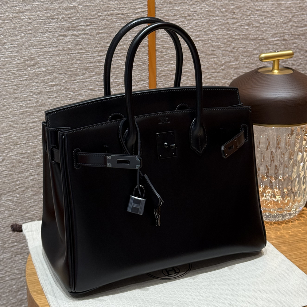 최고퀄 에르메스 올수공 버킨 30 Noir 복스 가죽 Noir