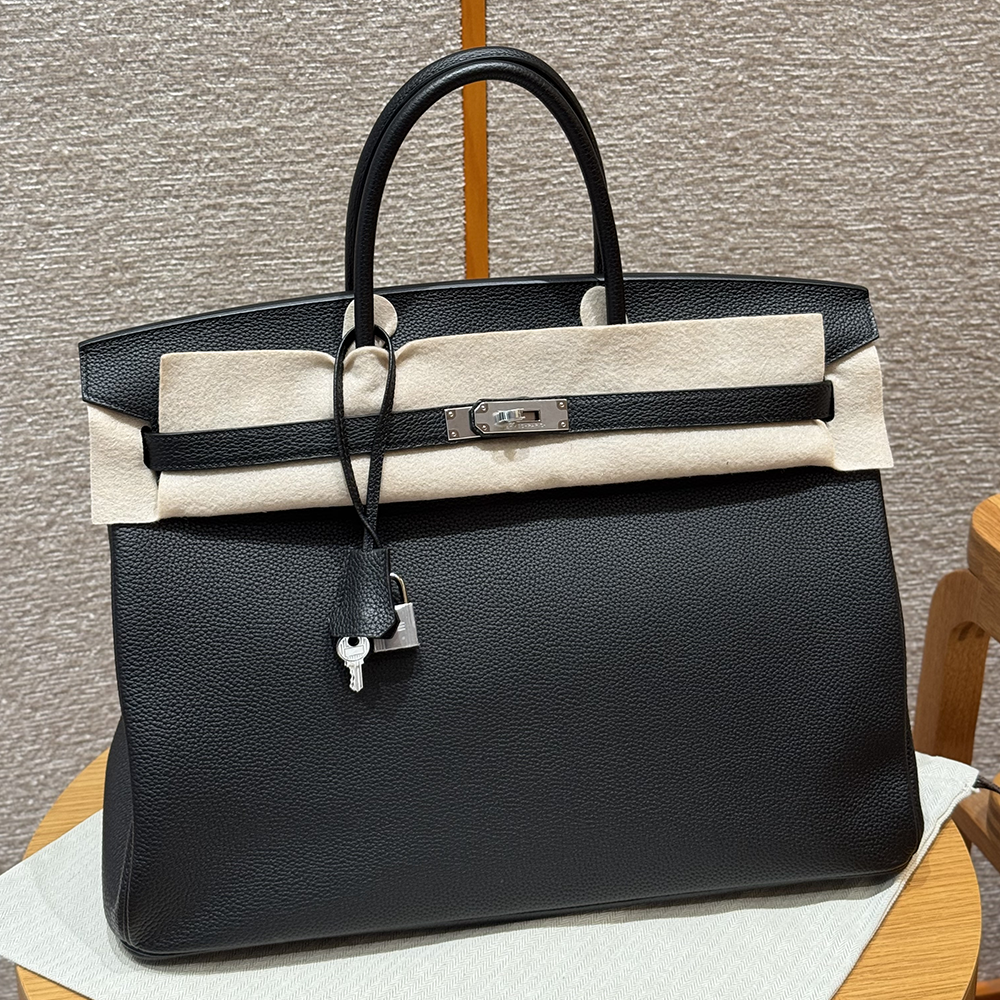 최고퀄 에르메스 올수공 버킨 40 Noir 토고 가죽 은장