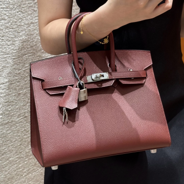 최고퀄 에르메스 올수공 버킨 25 Rouge H 엡송 셀리에 가죽 은장