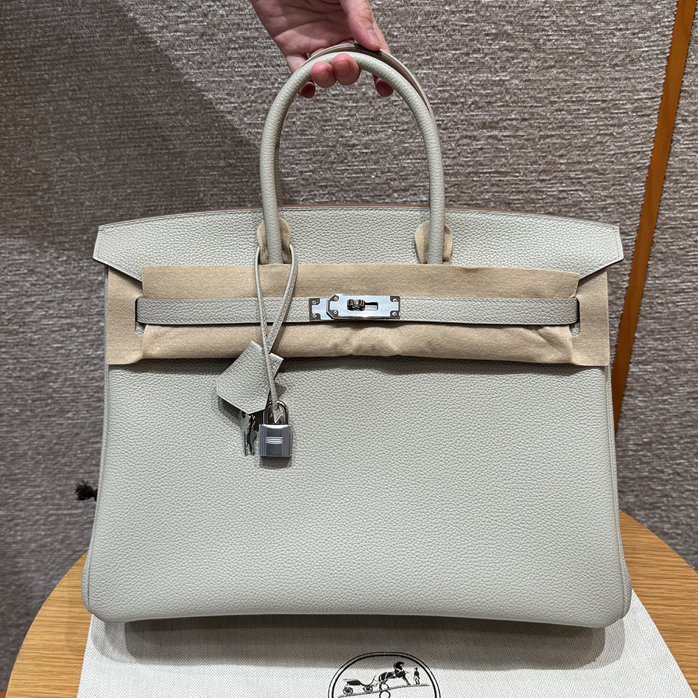 최고퀄 에르메스 올수공 버킨 35 Gris Perle 토고 가죽 은장