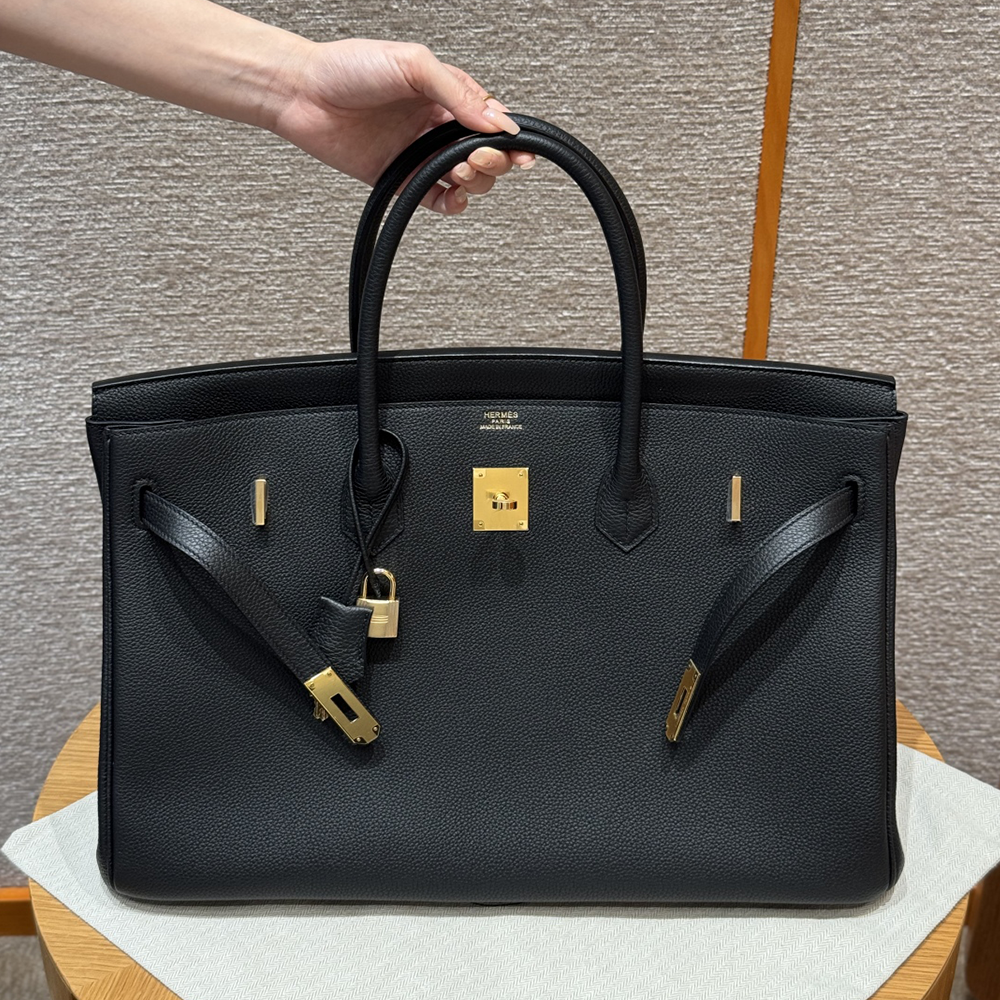 최고퀄 에르메스 올수공 버킨 40 Noir 토고 가죽 금장