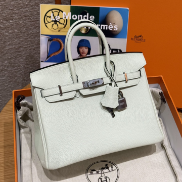 최고퀄 에르메스 올수공 버킨 25 Vert Fizz 토고 염소 가죽 은장