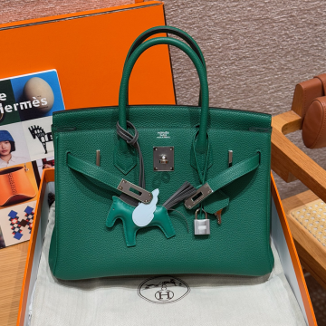최고퀄 에르메스 올수공 버킨 30 Vert Vertigo 토고 가죽 은장