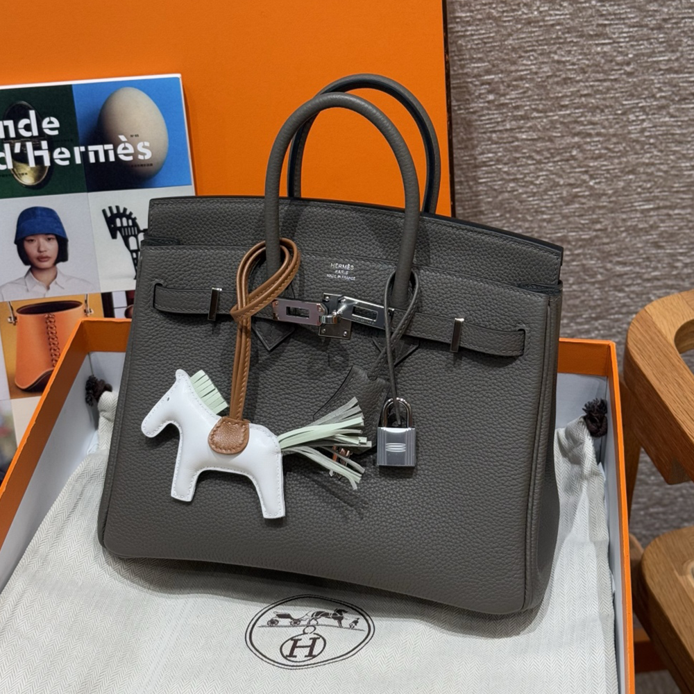 최고퀄 에르메스 올수공 버킨 25 Etain 토고 가죽 은장