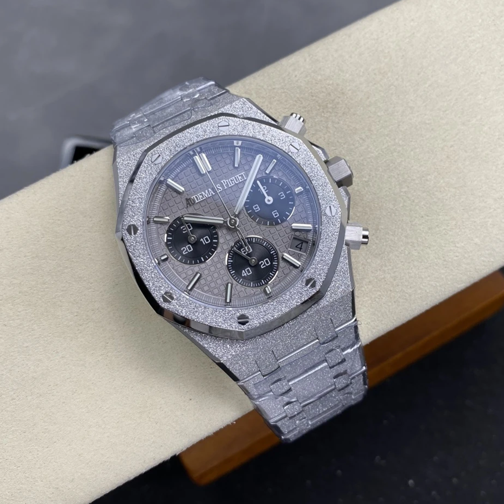 최고퀄 DD공장 오데마피게 로얄오크 크로노 그래프 그레이 다이얼 화이트 프로스트 골드 금통 41mm 26240