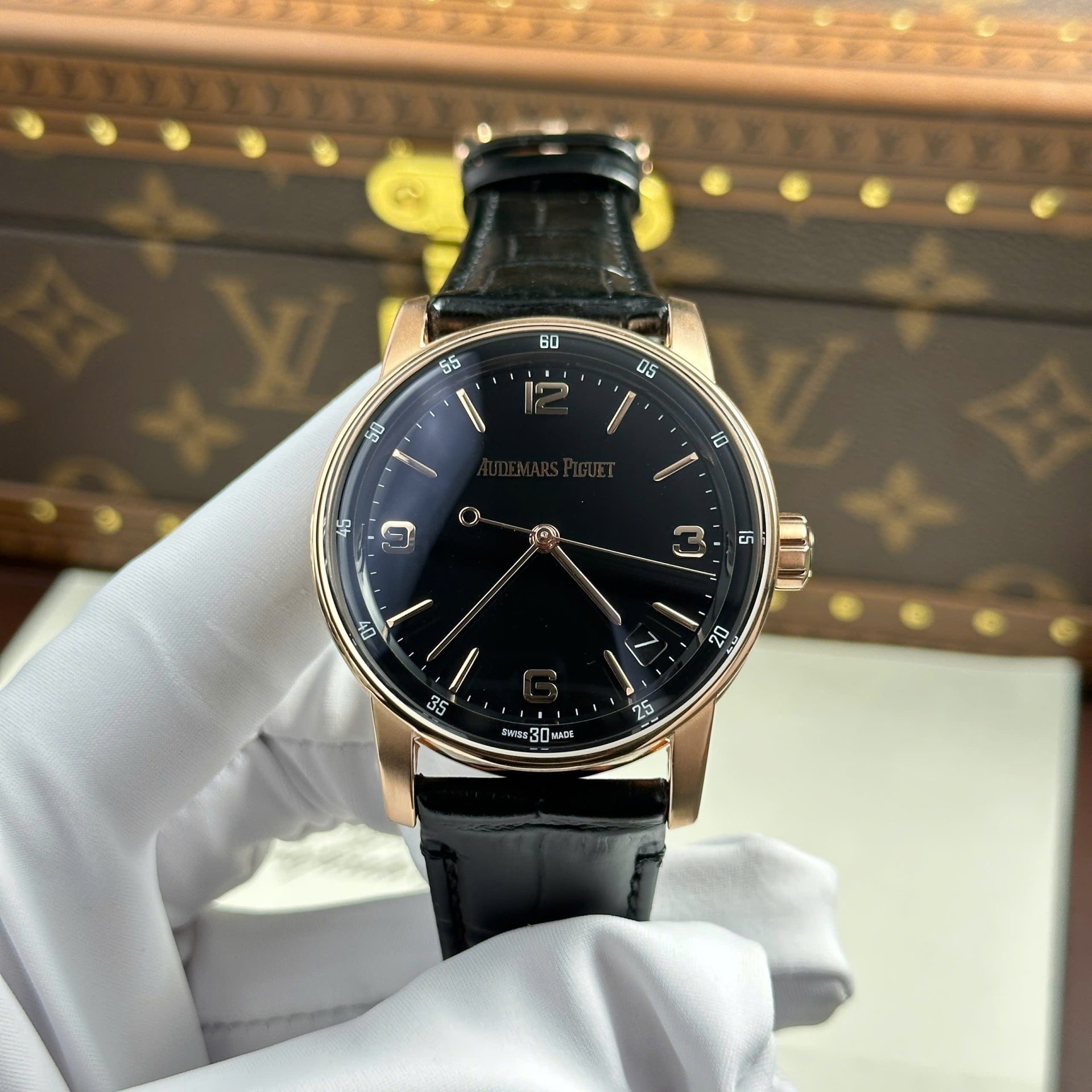 최고퀄 APS공장 오데마피게 코드 11.59 블랙 다이얼 로즈골드 금통 41mm 15210