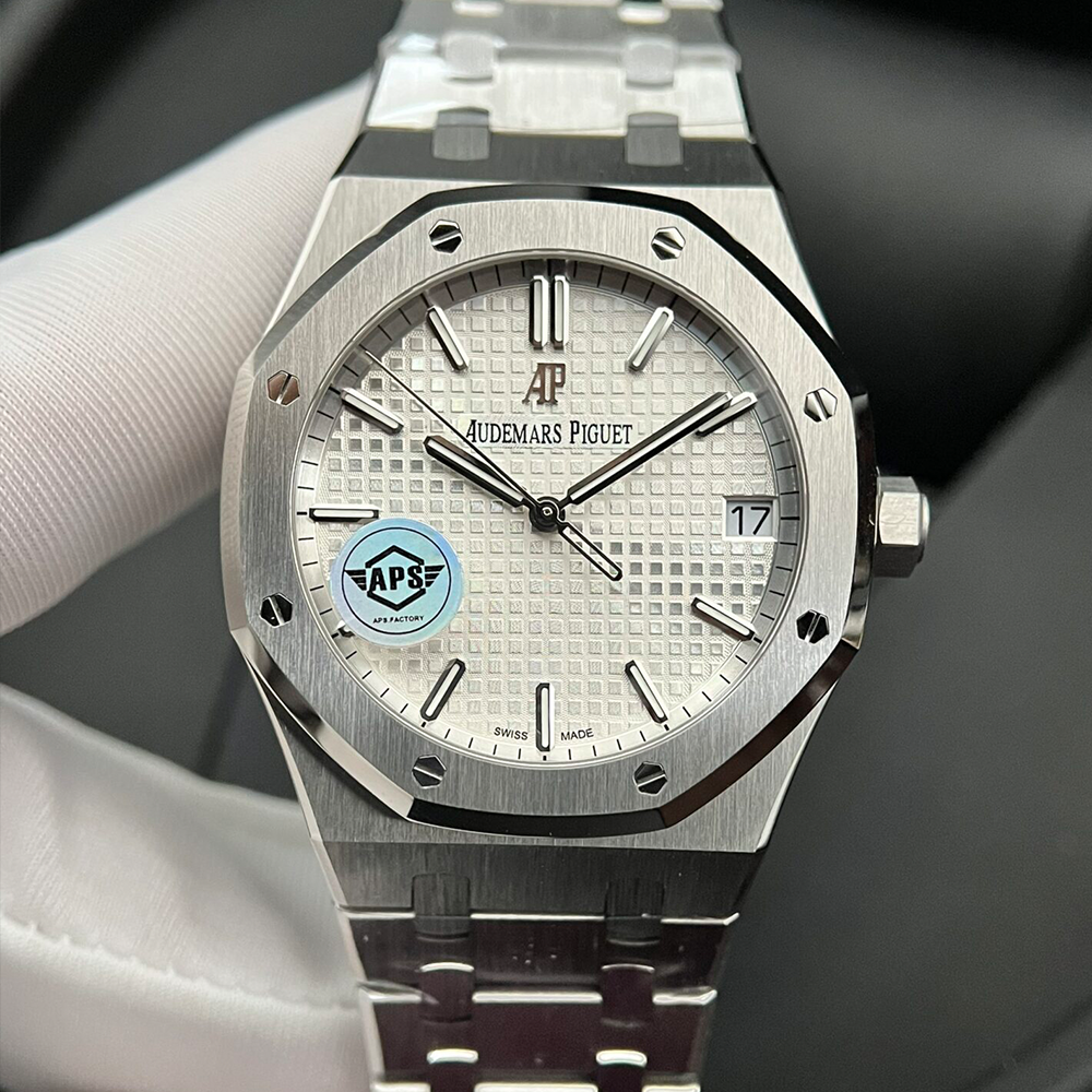 최고퀄 APS공장 오데마피게 로얄오크 화이트 다이얼 스틸 41mm 15500