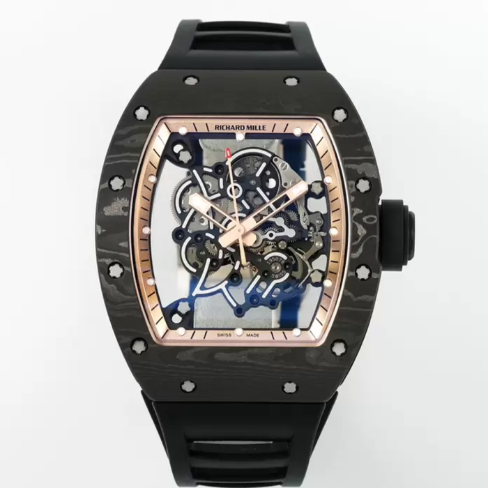 최고퀄 ZF공장 리차드밀 부바왓슨 RM-055 블랙카본 / 골드 / 블랙 러버밴드