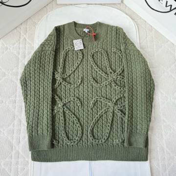 최고퀄 로에베 아나그램 케이블 니트 그린