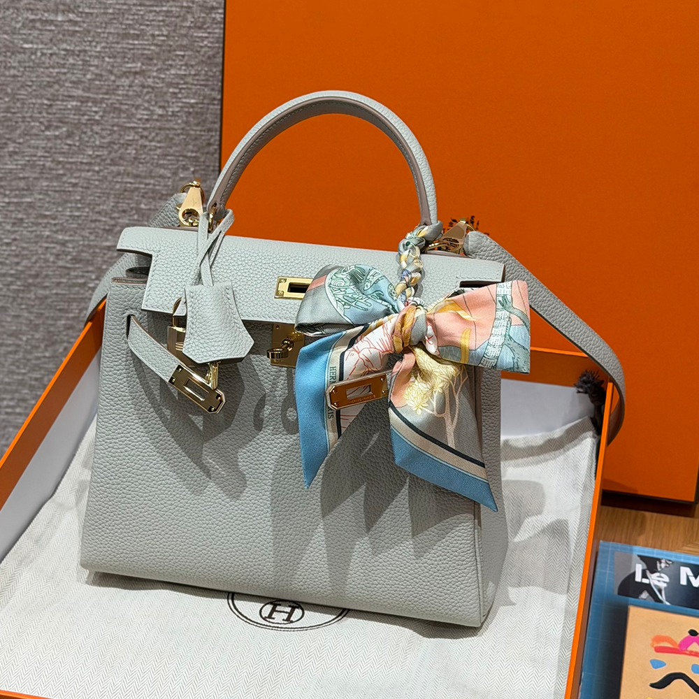 최고퀄 에르메스 올수공 켈리 25 Beton 토고 가죽 금장