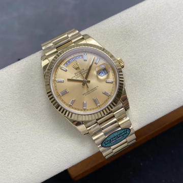 최고퀄 RC공장 롤렉스 데이데이트 샴폐인 다이아 다이얼 옐로우 골드 금통 40mm 228238