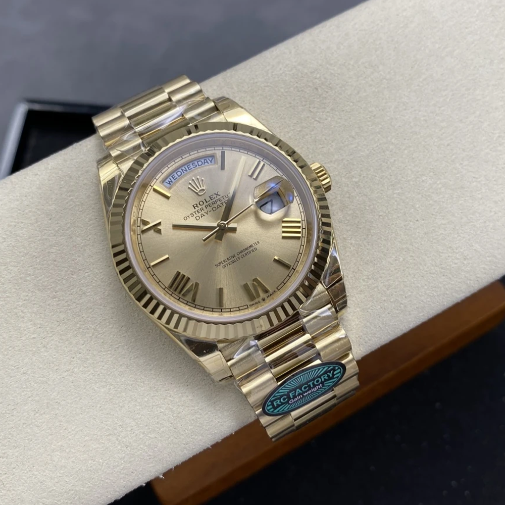 최고퀄 RC공장 롤렉스 데이데이트 샴폐인 다이얼 옐로우 골드 금통 40mm 228238