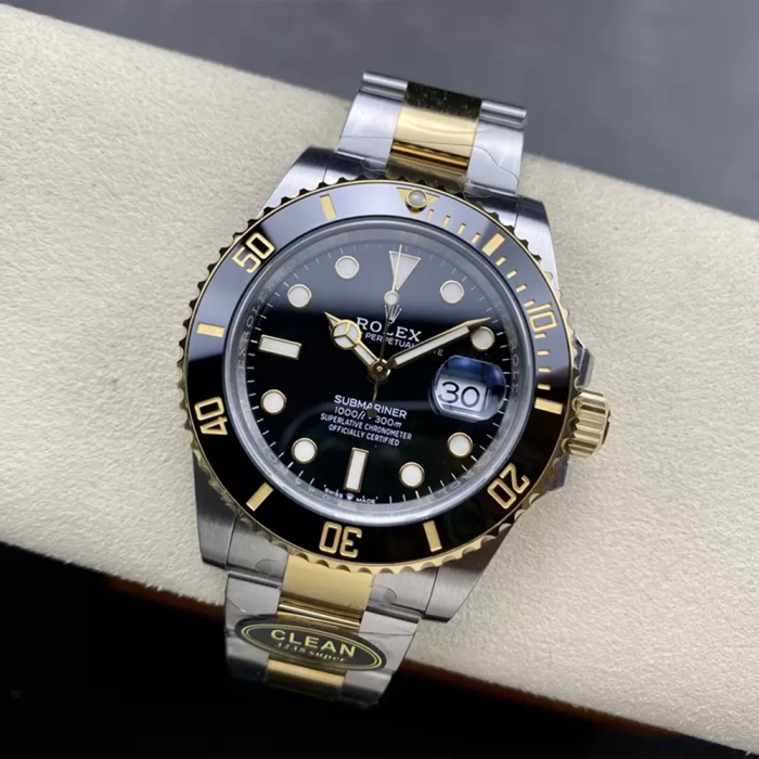최고퀄 클린공장 롤렉스 신형 서브마리너 검판 옐로우 골드 콤비 41mm 126613