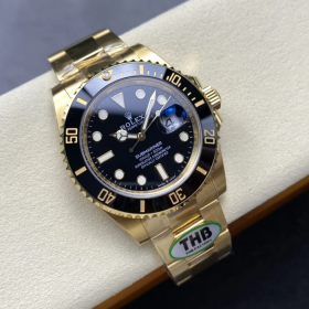 최고퀄 THB공장 롤렉스 서브마리너 신형 블랙 다이얼 옐로우 골드 금통 41mm 126618