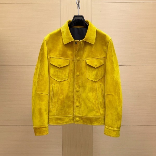최고퀄 톰포드 스웨이드 트러커 자켓 옐로우