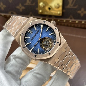 최고퀄 APS공장 오데마피게 로얄오크 뚜르비옹 블루 다이얼 41mm 로즈골드 금통 26730