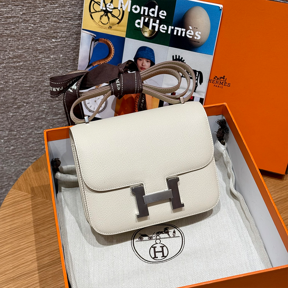 최고퀄 올수공 에르메스 콘스탄스 19 Craie 엡송 가죽 실버 하드웨어