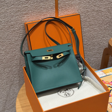 최고퀄 올수공 에르메스 켈리 단스 Vert cypres 에버컬러 가죽 실버 하드웨어