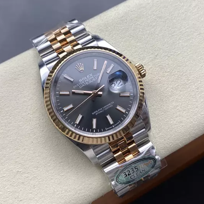 최고퀄 클린공장 롤렉스 데이저스트 36mm 그레이 다이얼 로즈골드 콤비 126233