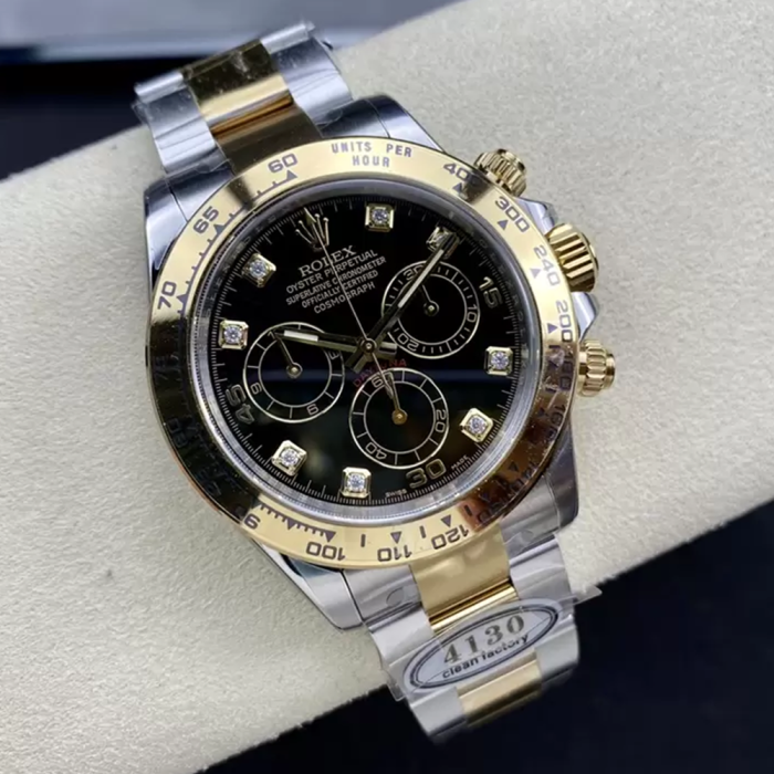최고퀄 클린공장 롤렉스 데이토나 블랙 8P 다이얼 옐로우 골드 콤비 116503