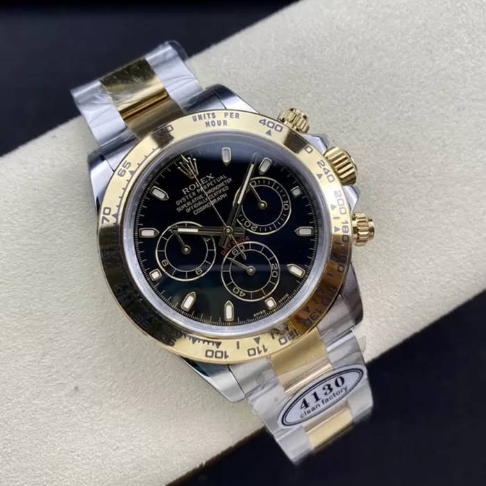 최고퀄 클린공장 롤렉스 데이토나 블랙 다이얼 옐로우 골드 콤비 126503