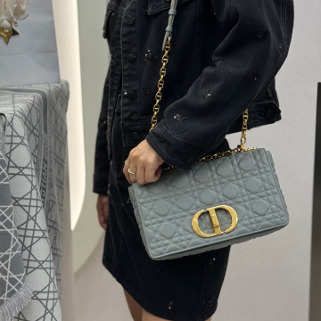 최고퀄 디올 카로 미디움 숄더백 그레이