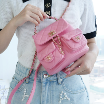 최고퀄 팬더샵 샤넬 듀마 투포켓 백팩 스몰 핑크 카프스킨